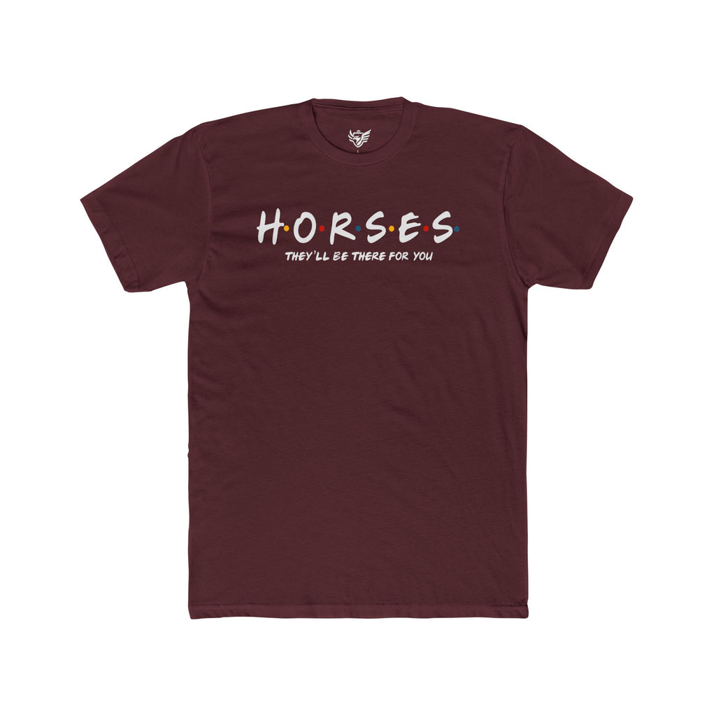 Horses, Friends Theme Cotton Crew Tee