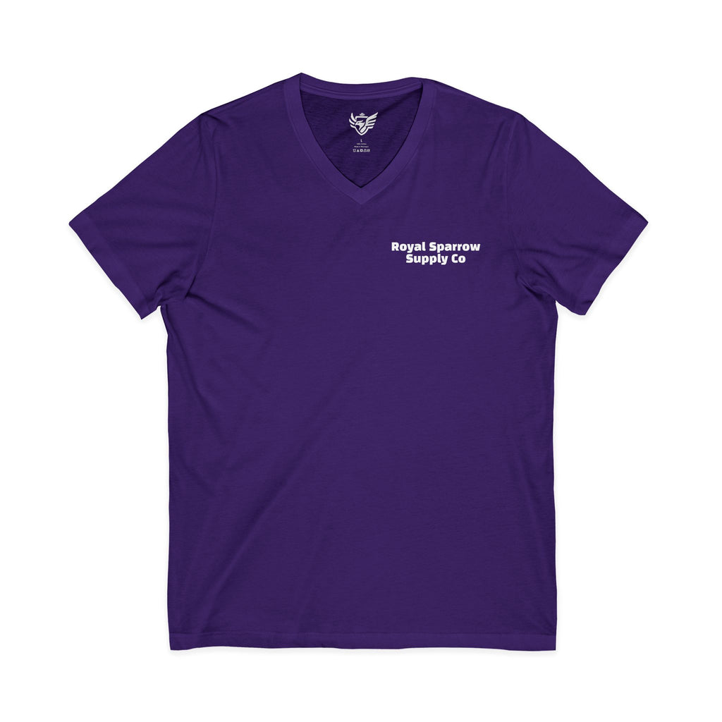 Royal Sparrow Jersey Short Sleeve V-Neck Tee