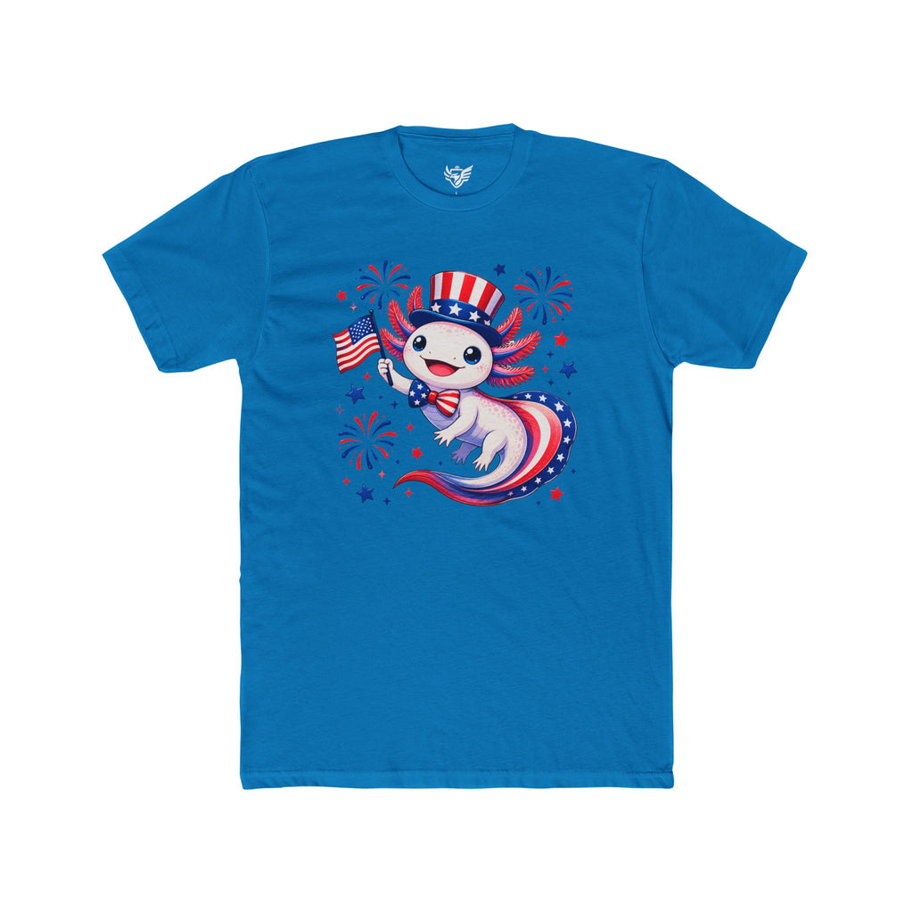 Patriotic Axolotl Cotton Crew Tee