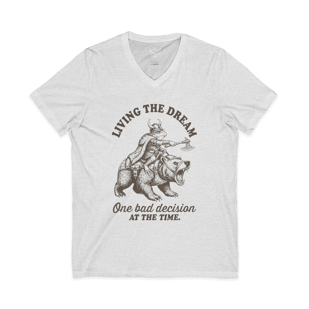 Living The Dream Jersey Short Sleeve V-Neck Tee