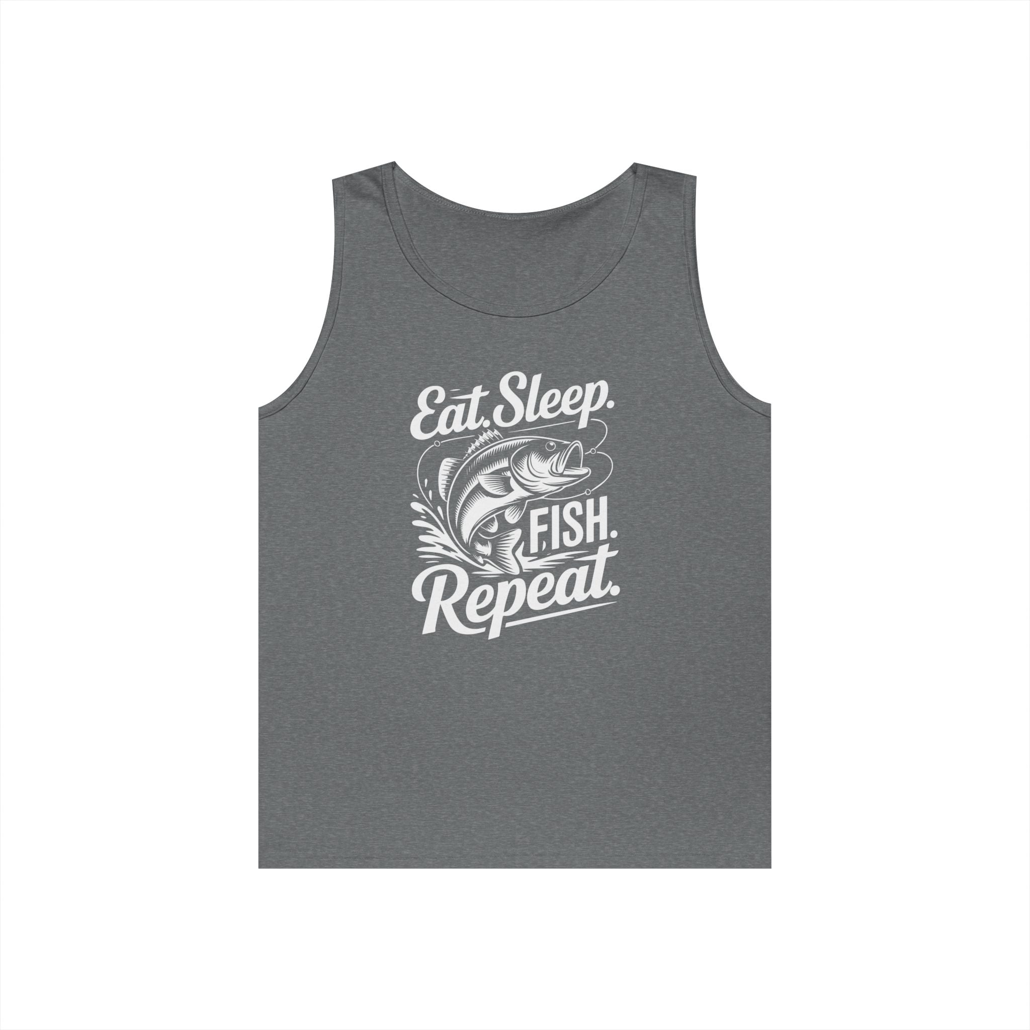 Eat Sleep Fish Repeat Heavy Cotton Tank Top