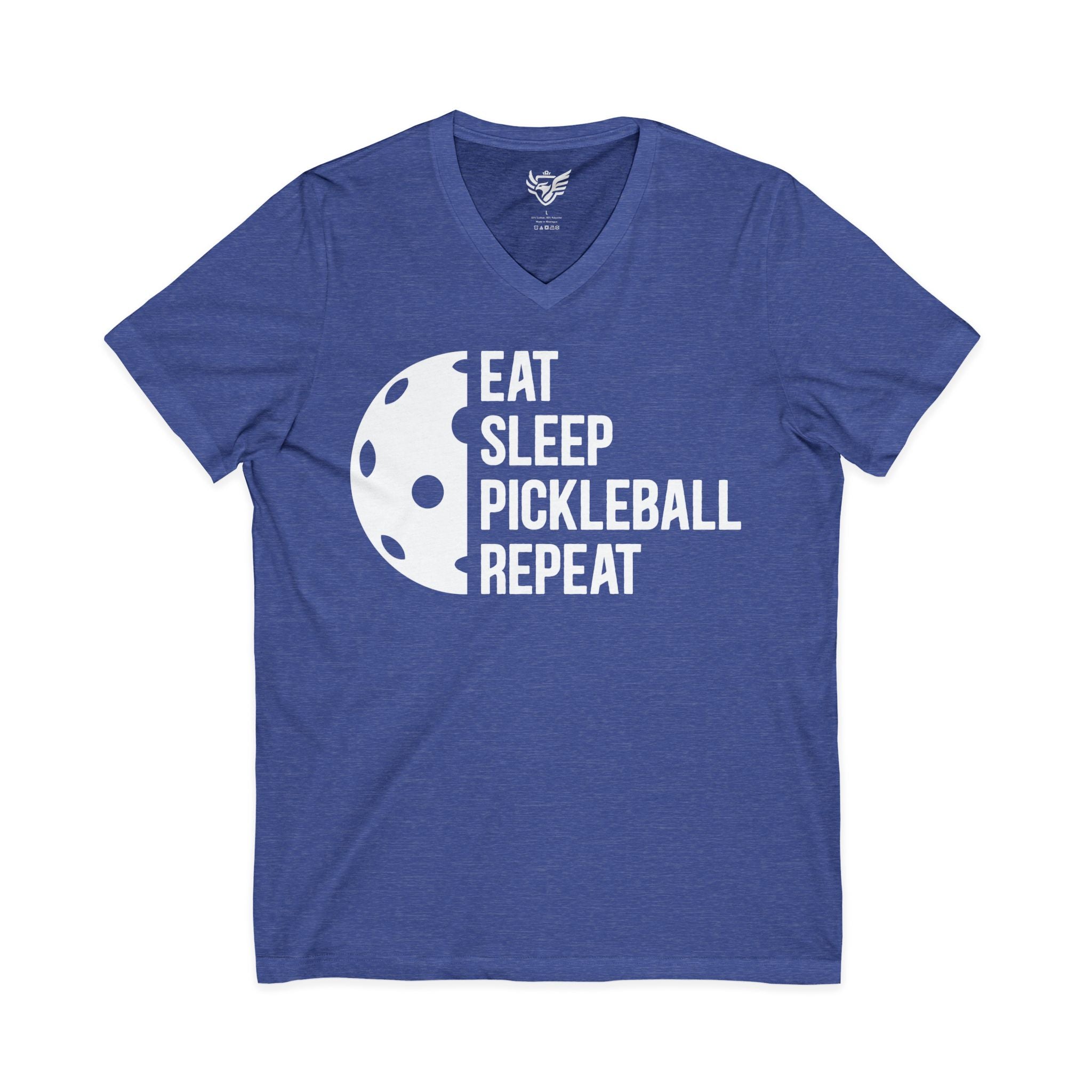 Eat Sleep Pickleball Repeat Jersey Short Sleeve V-Neck Tee