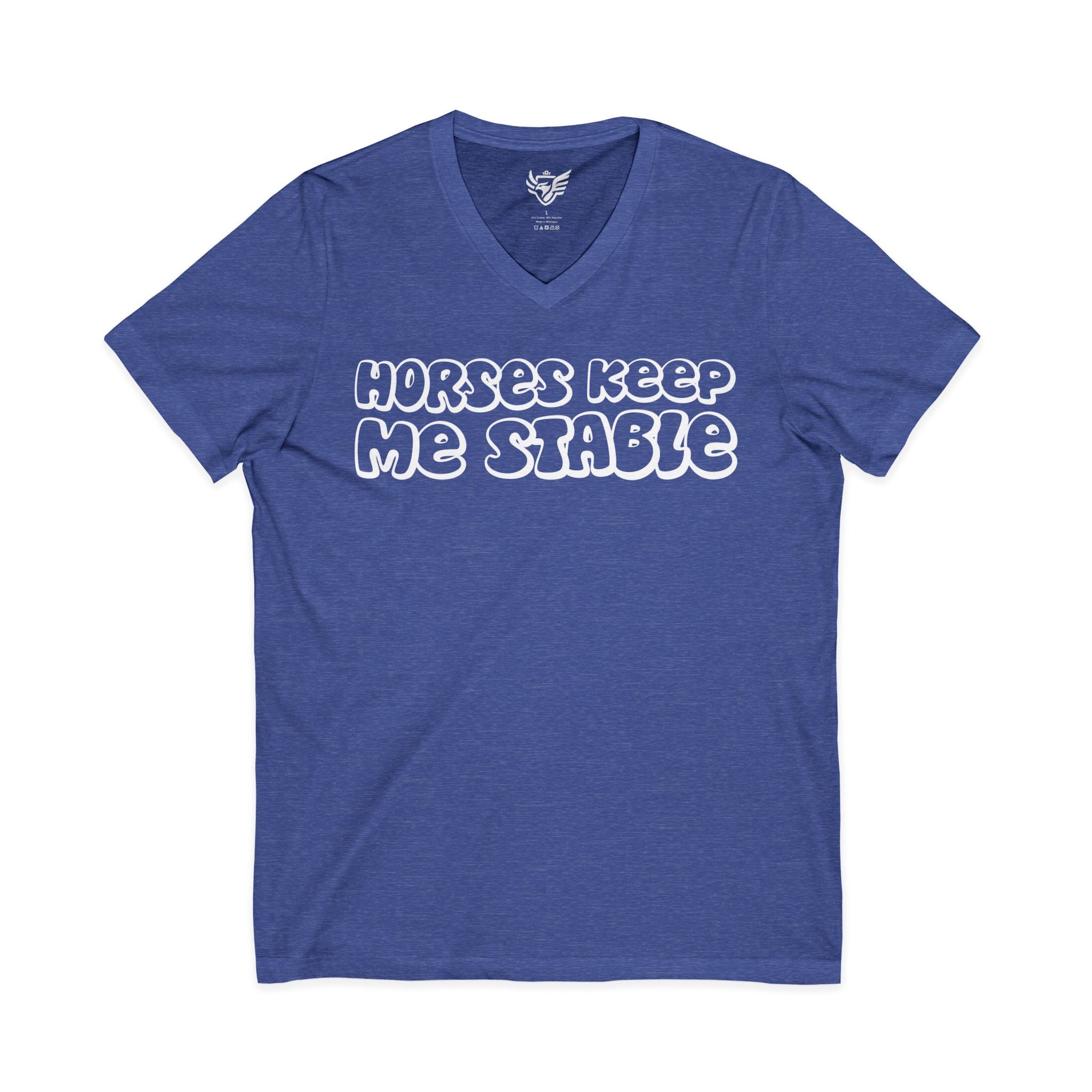 Horses Keep Me Stable Jersey Short Sleeve V-Neck Tee