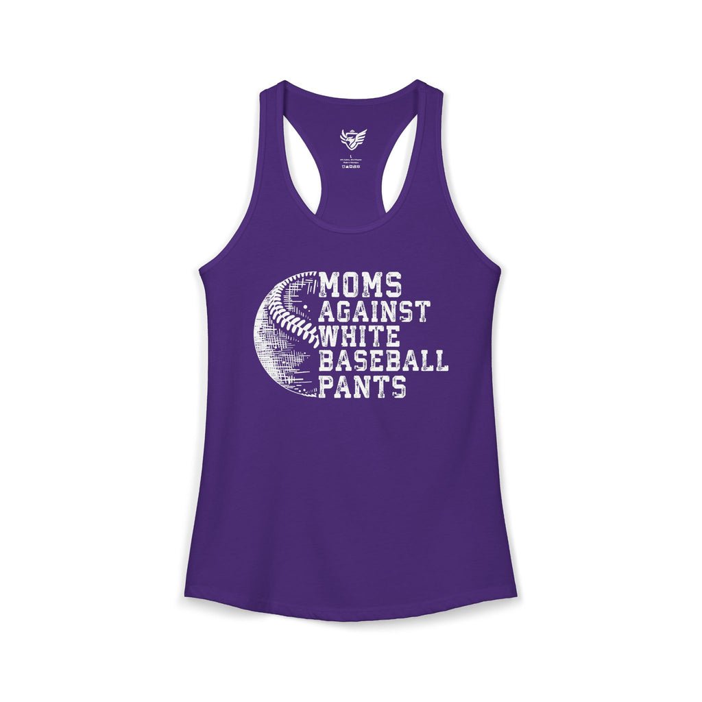 Mom's Against White Baseball Pants Ideal Racerback Tank
