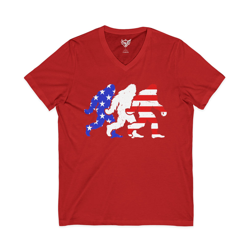 Big Foot USA Jersey Short Sleeve V-Neck Tee