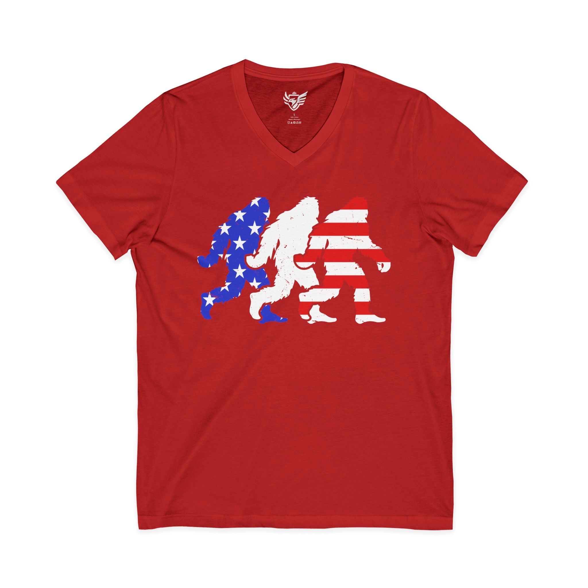 Big Foot USA Jersey Short Sleeve V-Neck Tee