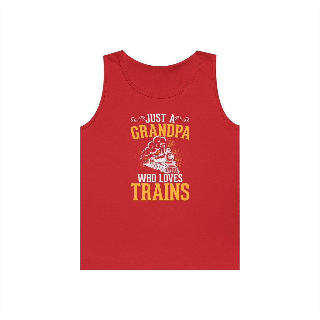Train Lover Grandpa Heavy Cotton Tank Top