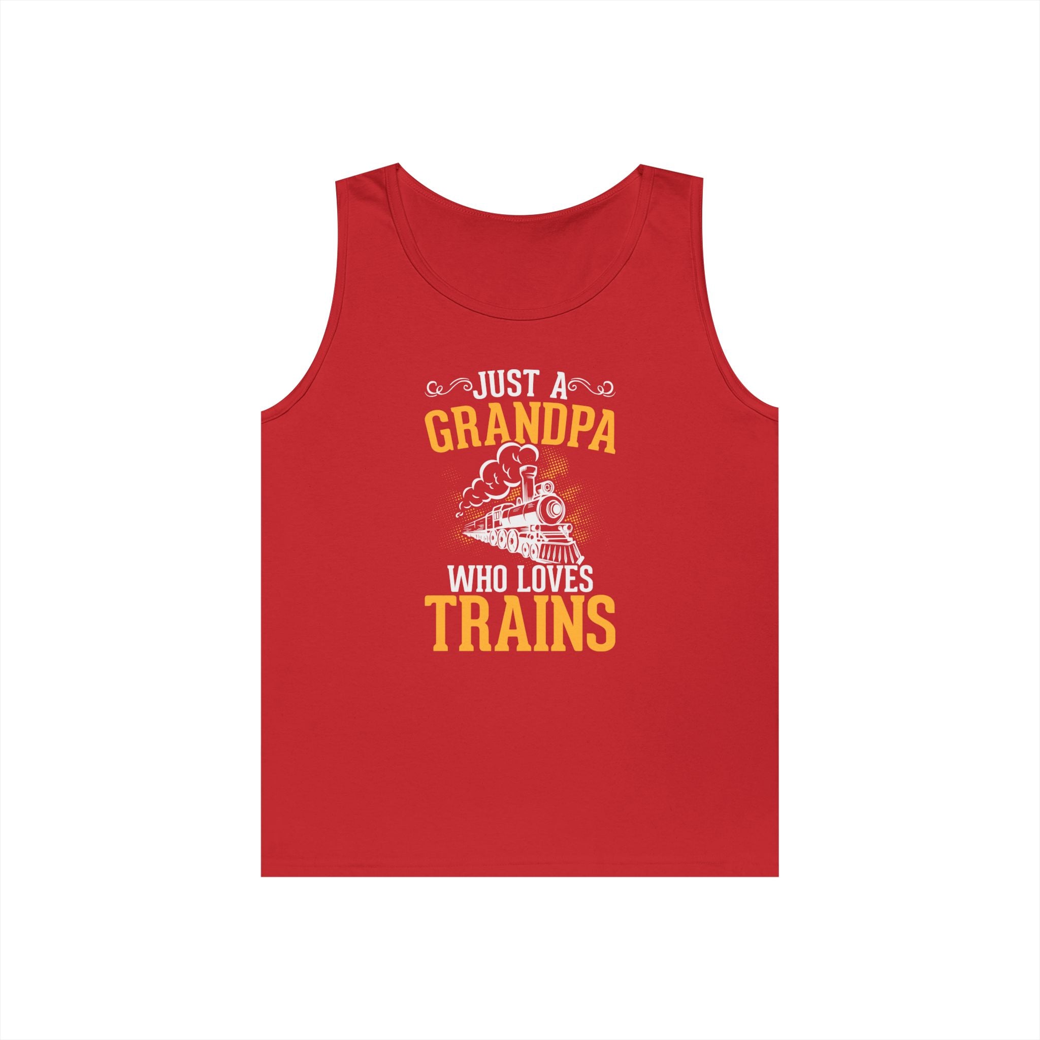 Train Lover Grandpa Heavy Cotton Tank Top