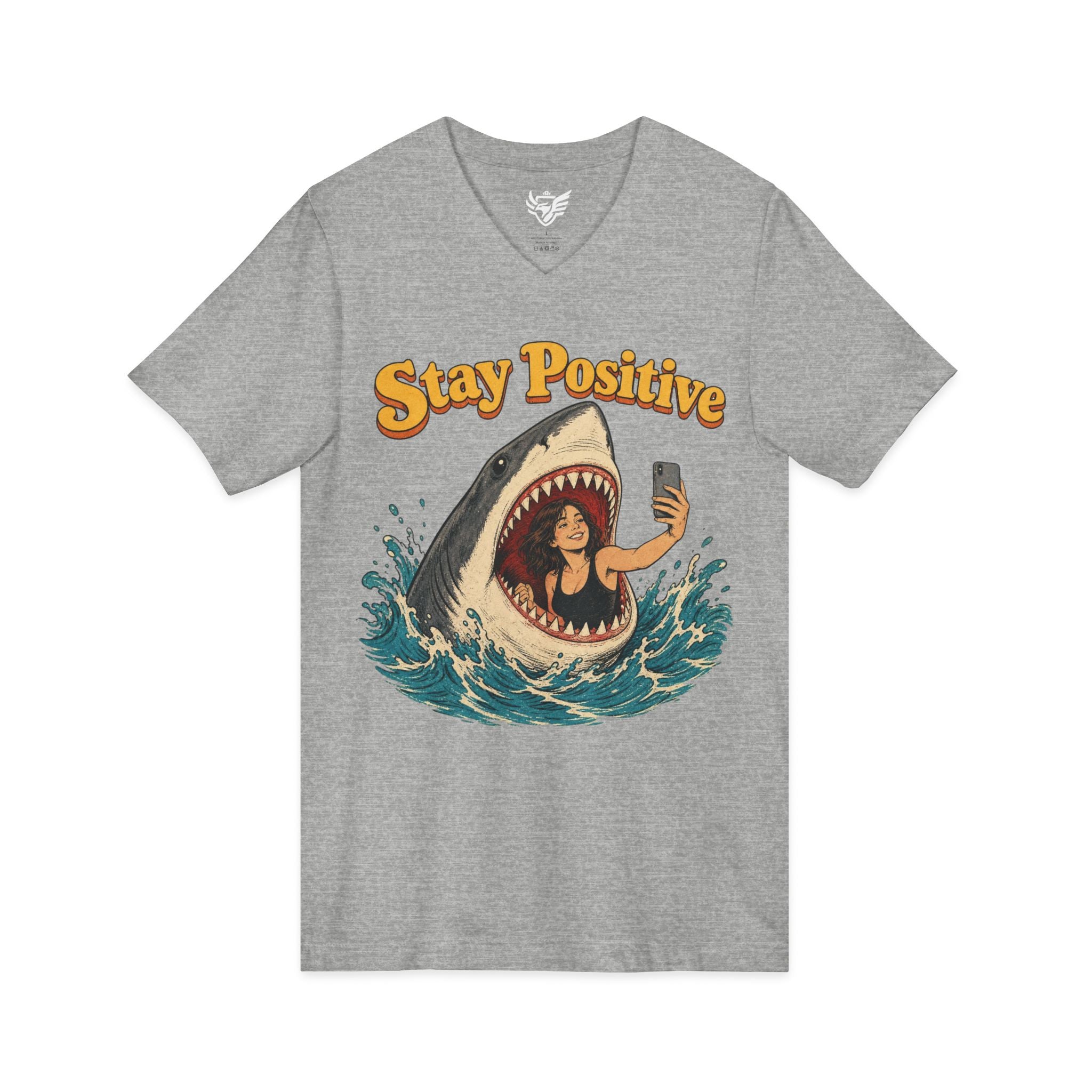 Stay Positive Jersey Short Sleeve V-Neck Tee