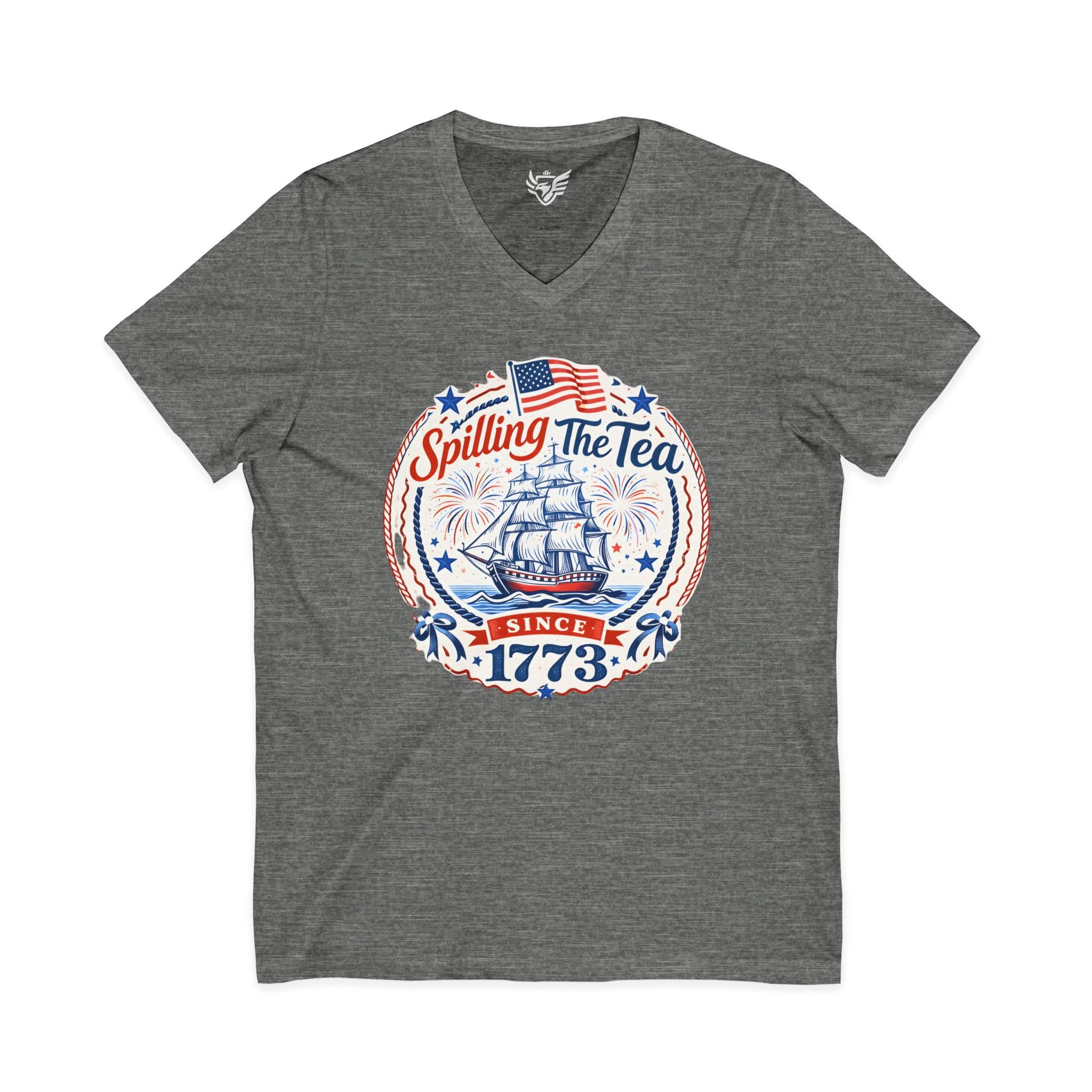 Spilling The Tea Jersey Short Sleeve V-Neck Tee