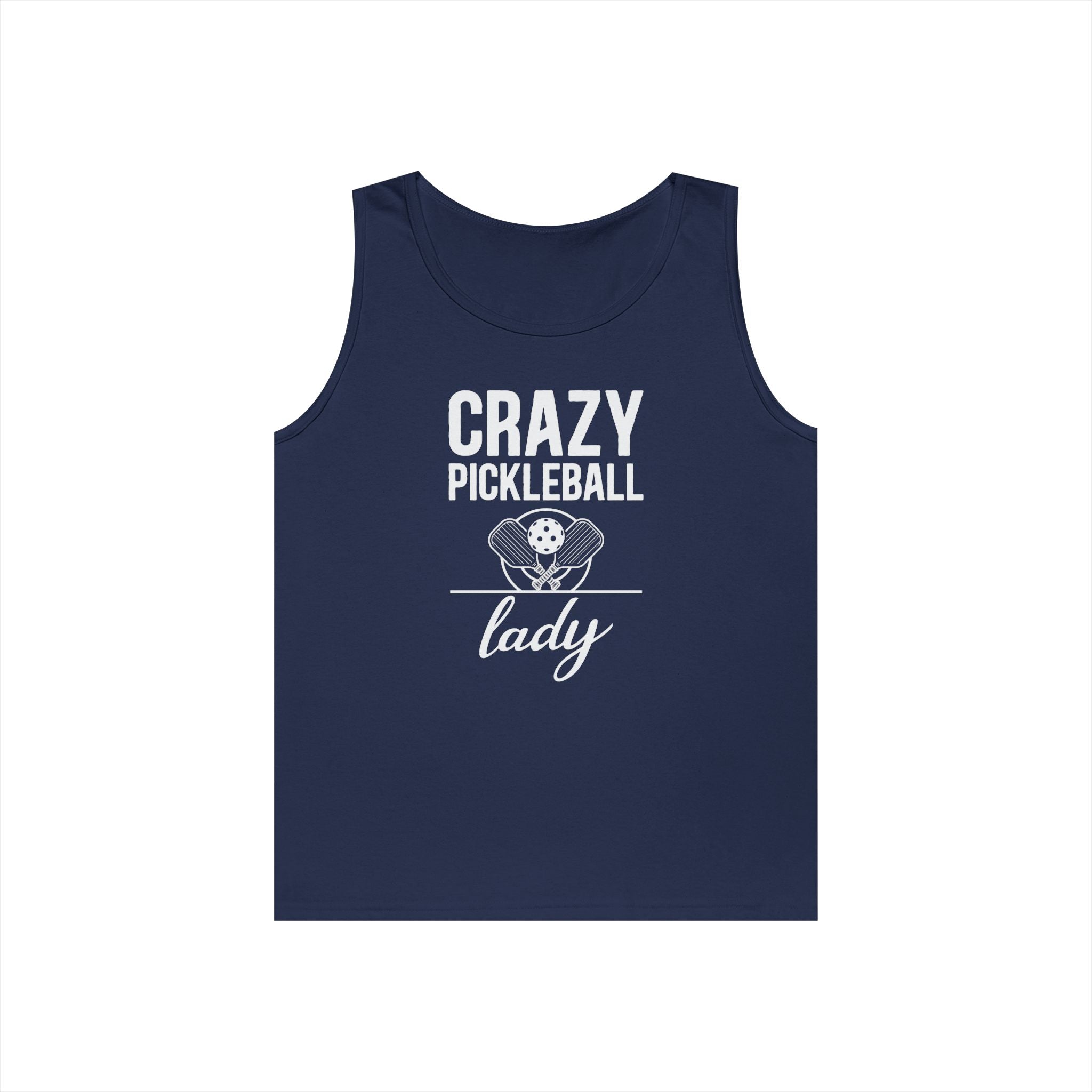 Crazy Pickleball Lady Heavy Cotton Tank Top