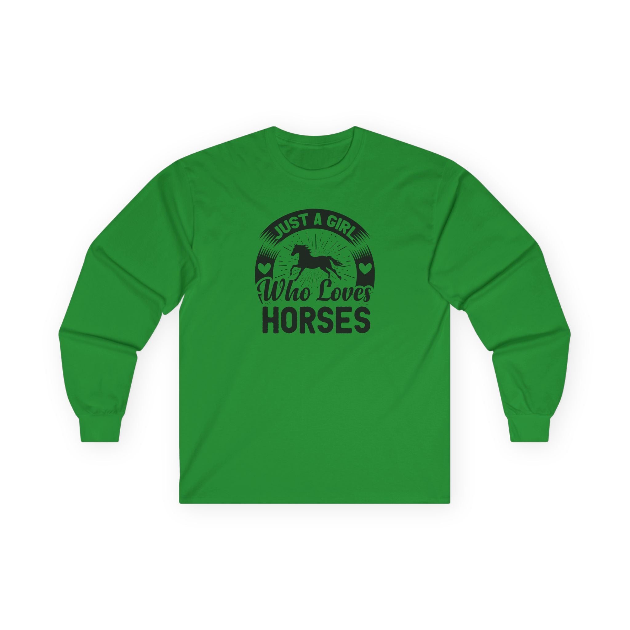 Just a Girl Who Loves Horses Cotton Long Sleeve Tee