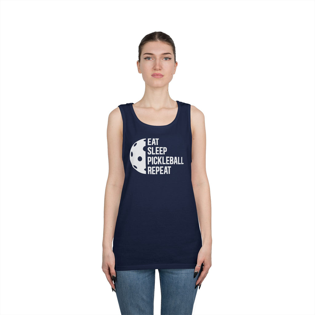 Eat Sleep Pickleball Heavy Cotton Tank Top
