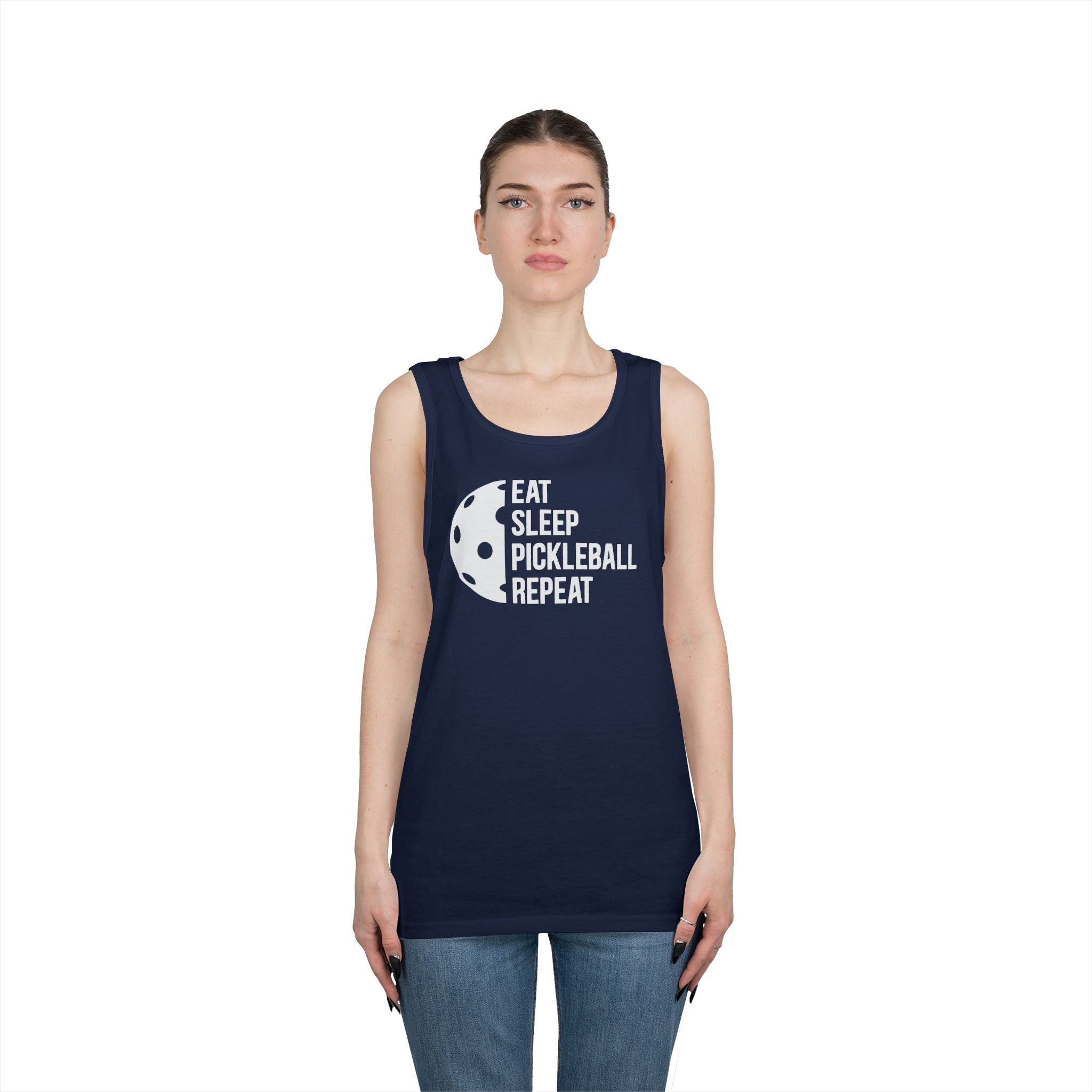 Eat Sleep Pickleball Heavy Cotton Tank Top