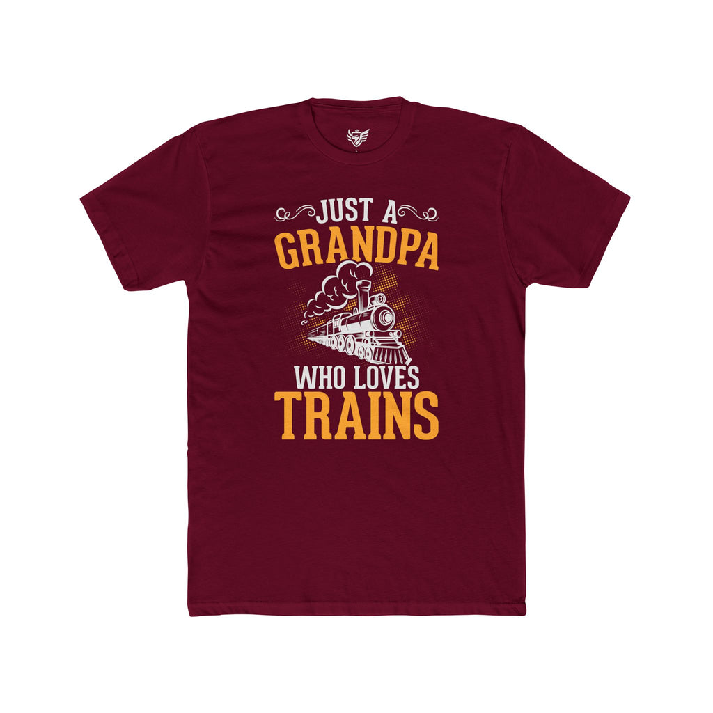 Train Lover Grandpa Cotton Crew Tee