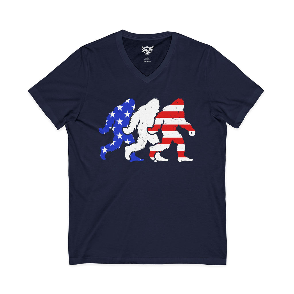 Big Foot USA Jersey Short Sleeve V-Neck Tee