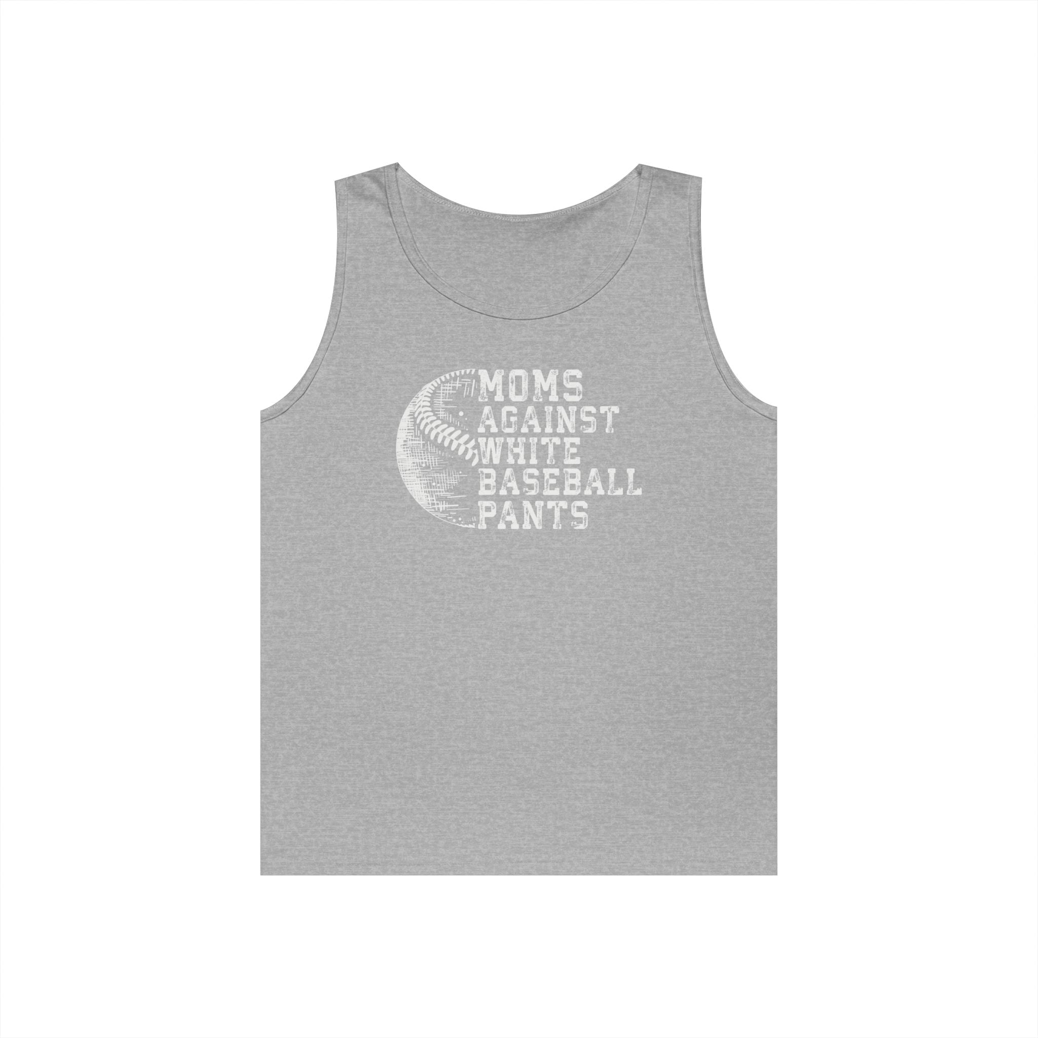 Mom's Against White Baseball Pants Heavy Cotton Tank Top