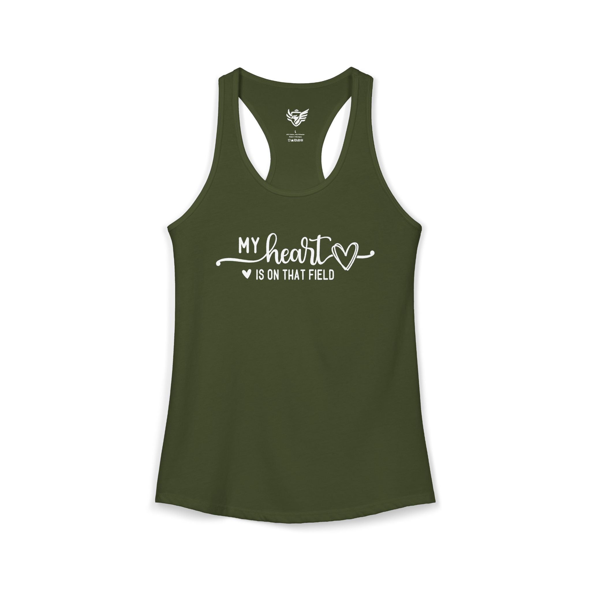 My Heart is on that Field Ideal Racerback Tank