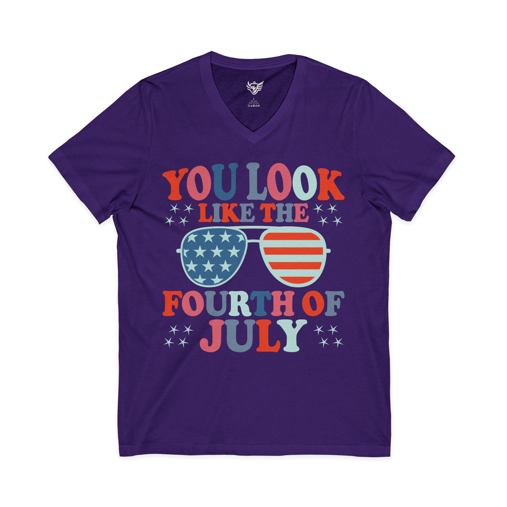 You Look Like Jersey Short Sleeve V-Neck Tee