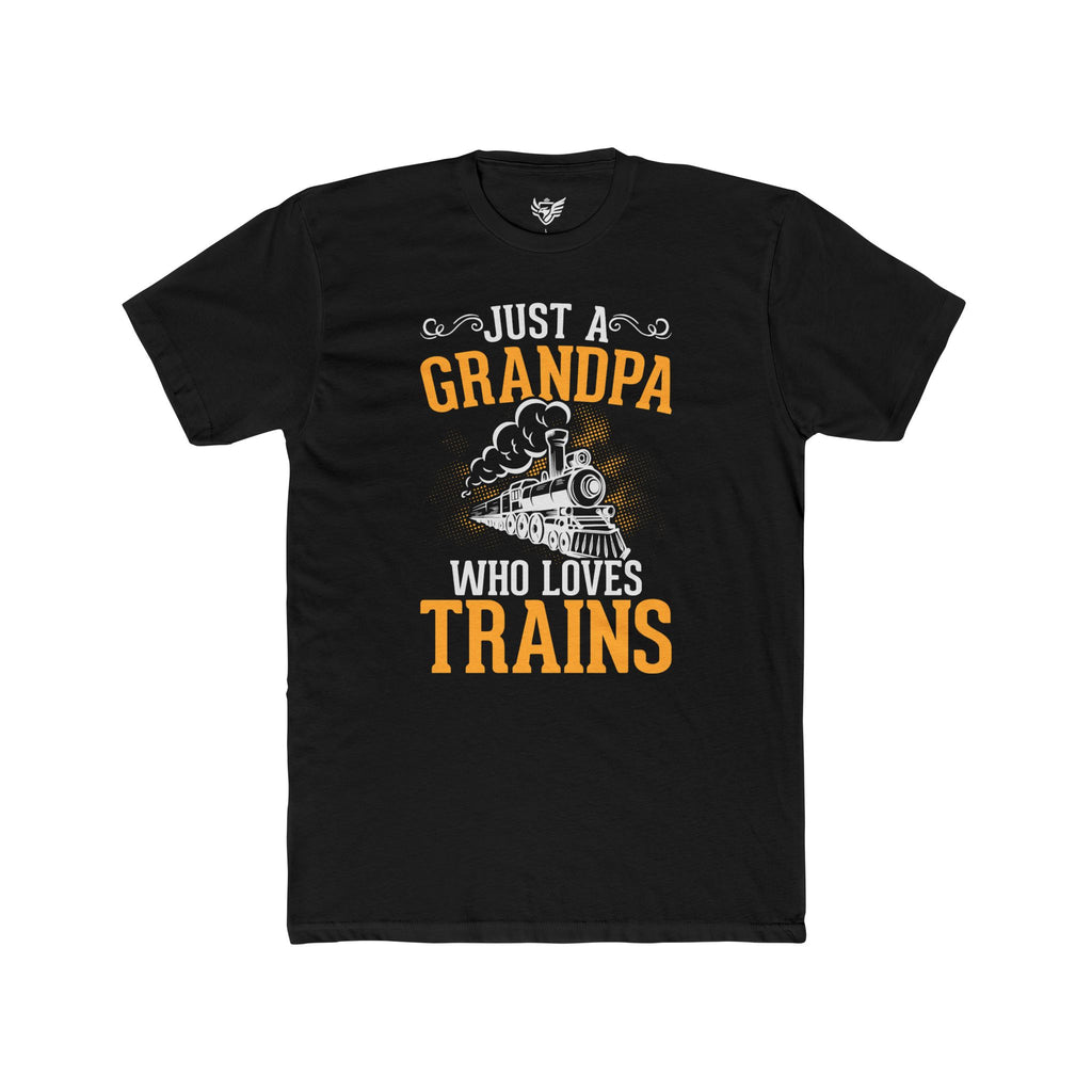 Train Lover Grandpa Cotton Crew Tee