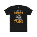 Train Lover Grandpa Cotton Crew Tee