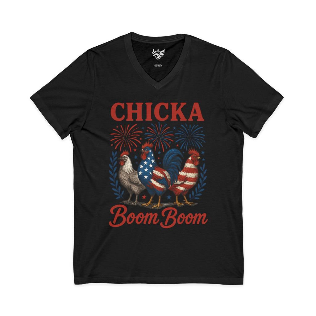 Chicka Boom Boom Jersey Short Sleeve V-Neck Tee