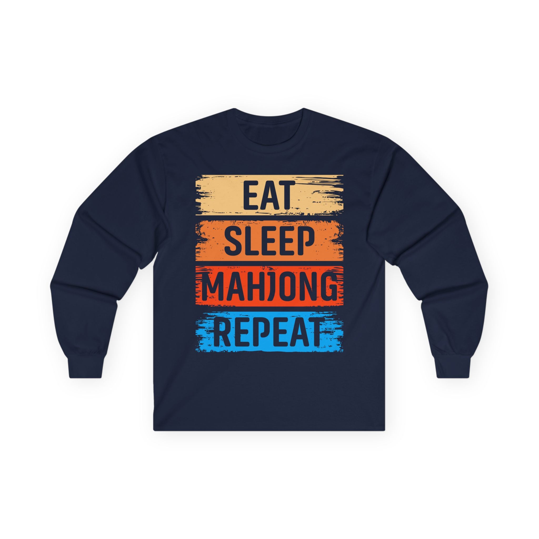 Eat Sleep Mahjong Repeat Cotton Long Sleeve Tee
