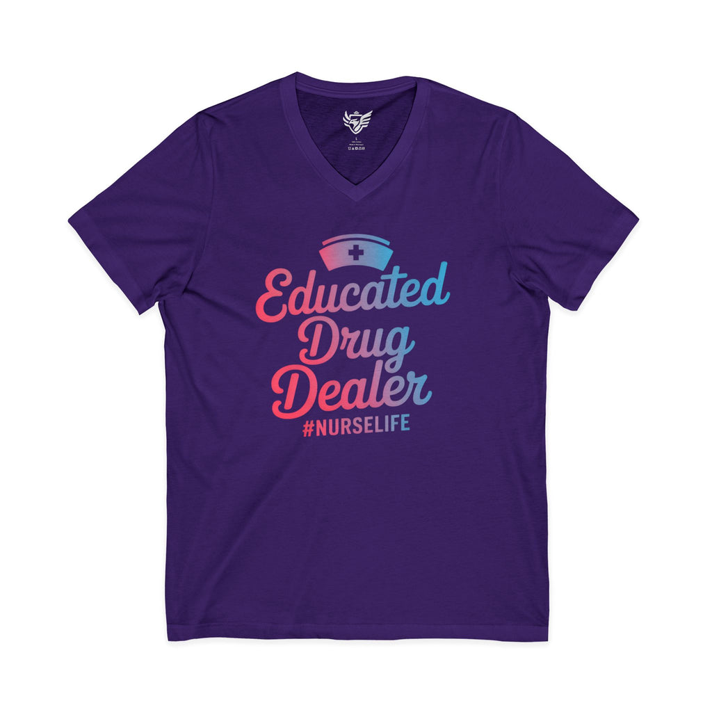 Educated Jersey Short Sleeve V-Neck Tee