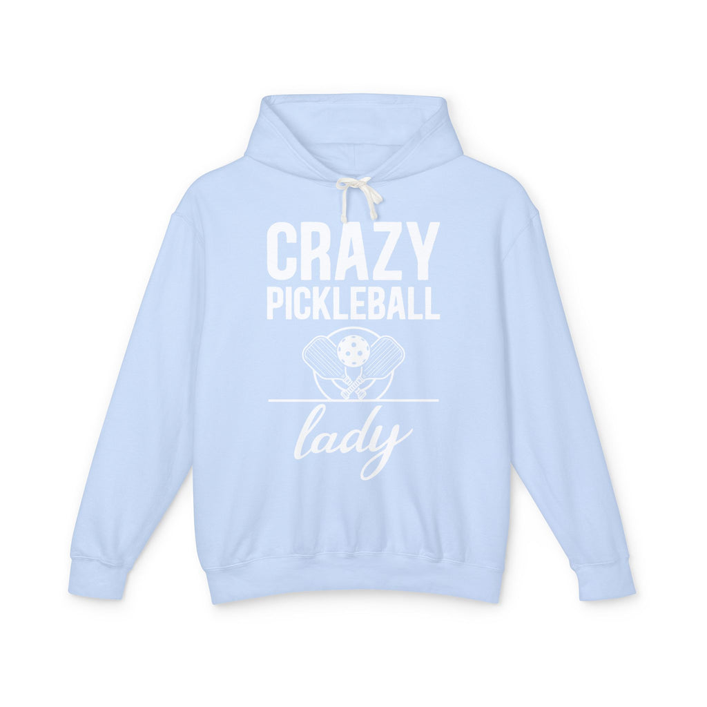 Crazy Pickleball Lady Lightweight Hooded Sweatshirt
