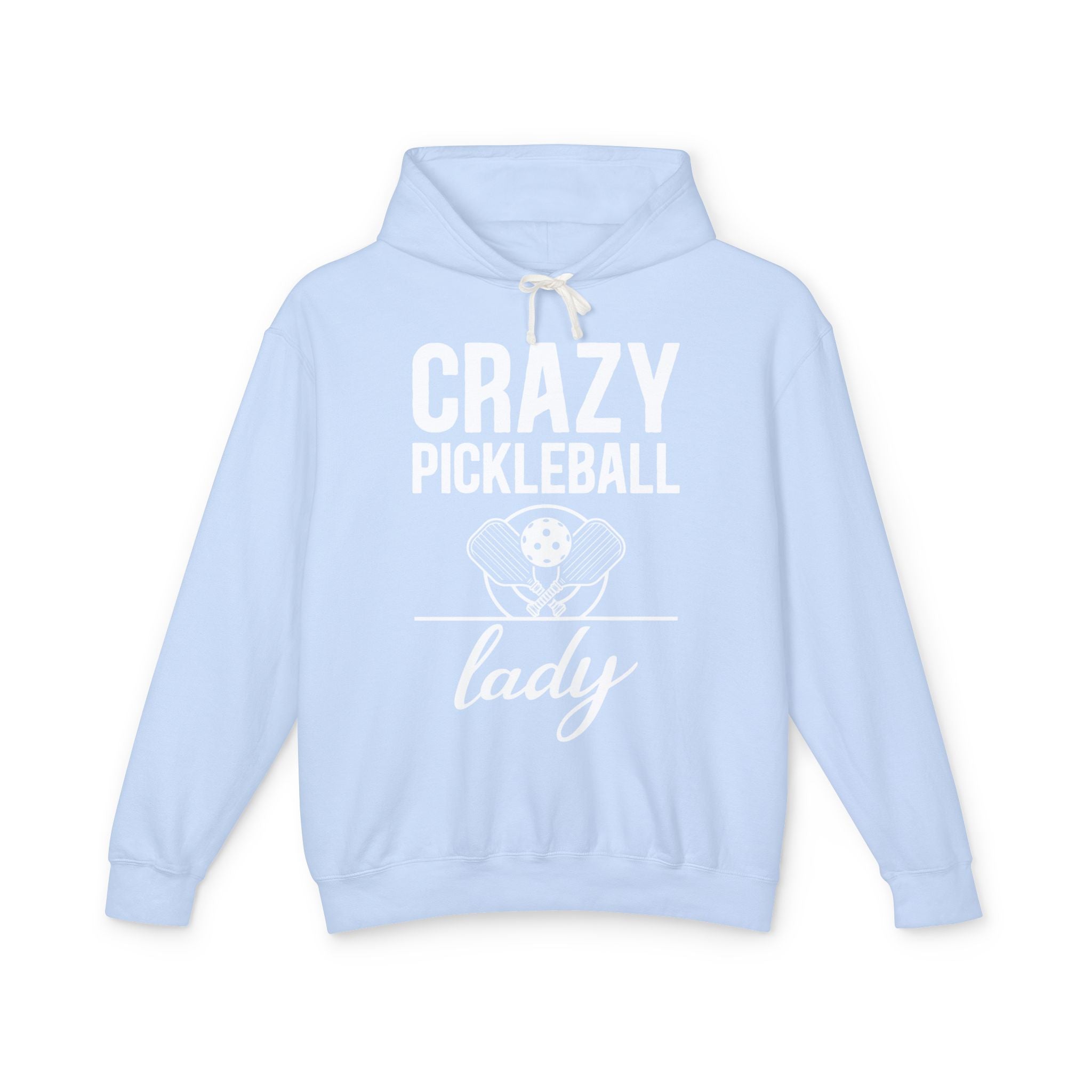 Crazy Pickleball Lady Lightweight Hooded Sweatshirt