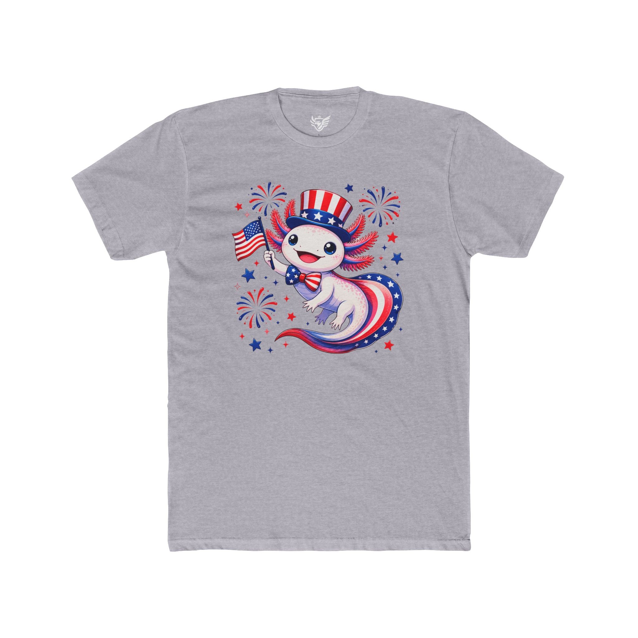 Patriotic Axolotl Cotton Crew Tee