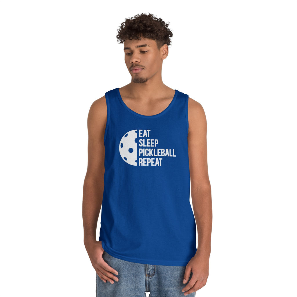 Eat Sleep Pickleball Heavy Cotton Tank Top