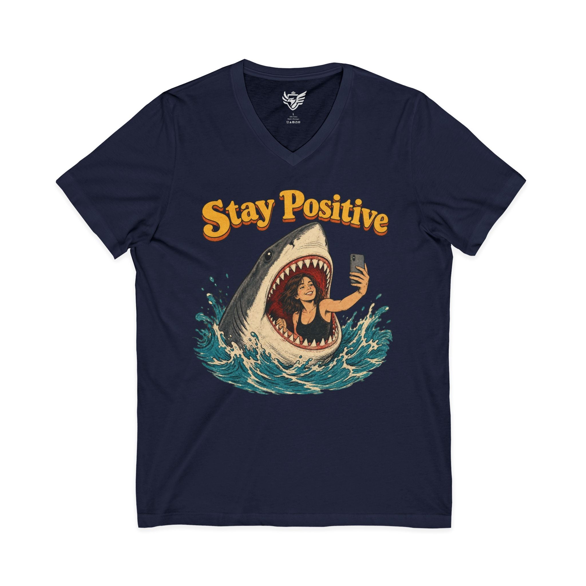 Stay Positive Jersey Short Sleeve V-Neck Tee