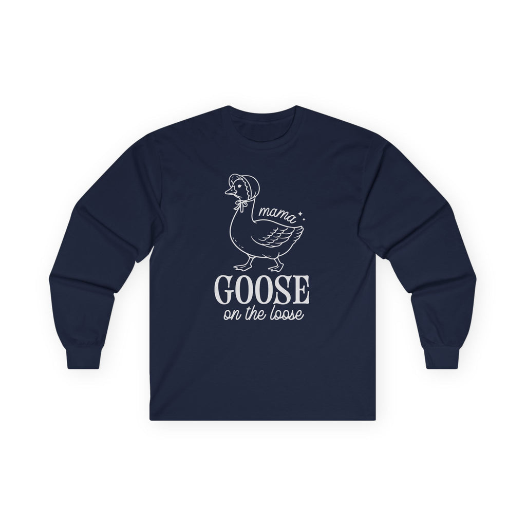 Mama Goose on the Loose Cotton Long Sleeve Tee