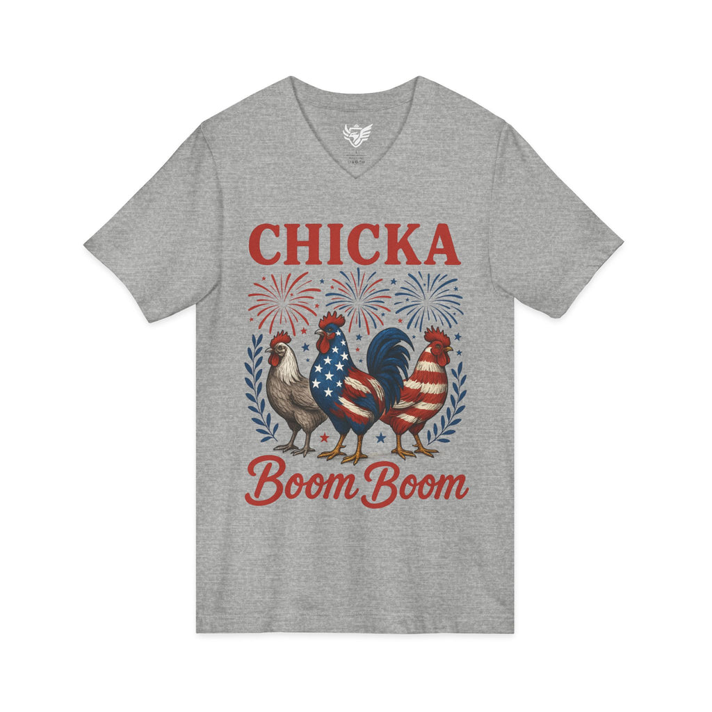 Chicka Boom Boom Jersey Short Sleeve V-Neck Tee