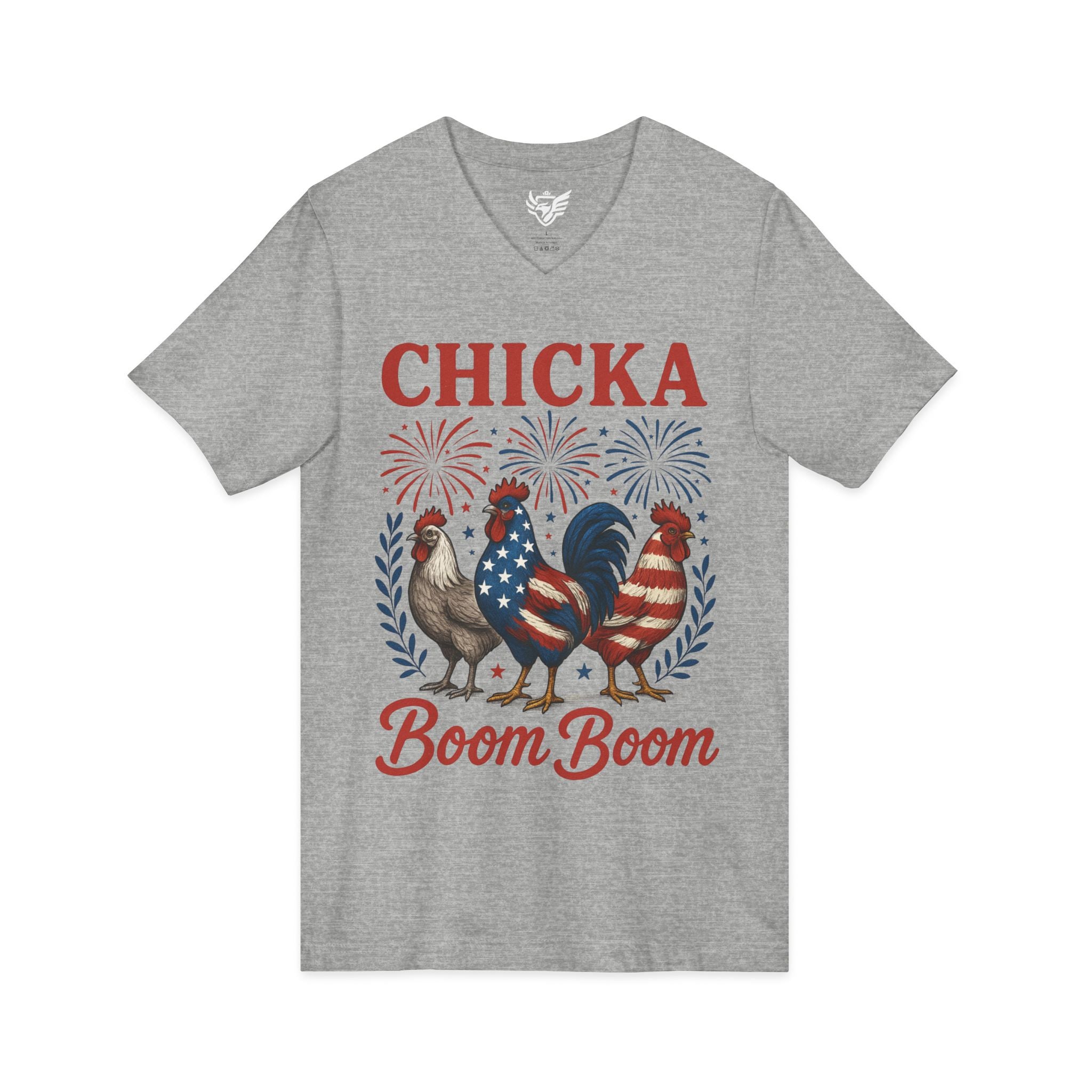 Chicka Boom Boom Jersey Short Sleeve V-Neck Tee