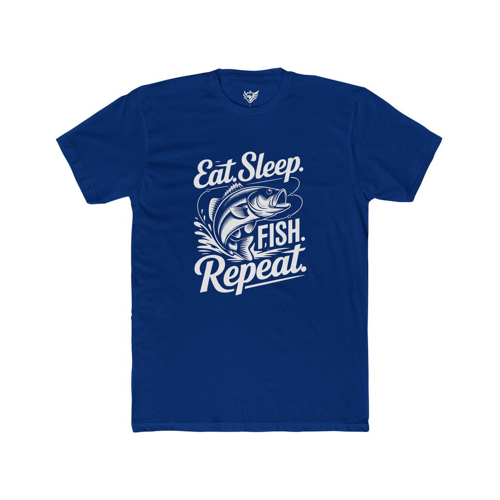 Eat Sleep Fish Repeat Cotton Crew Tee