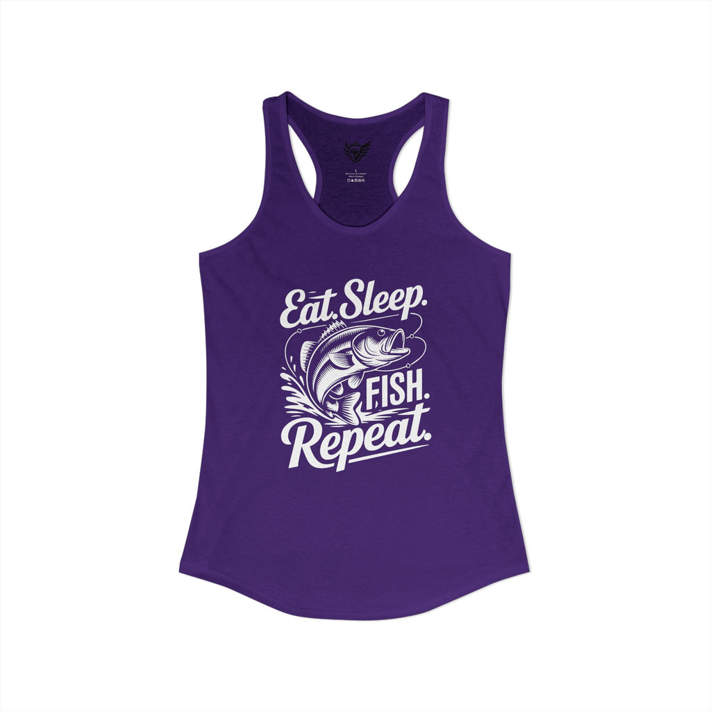 Eat Sleep Fish Repeat Ideal Racerback Tank