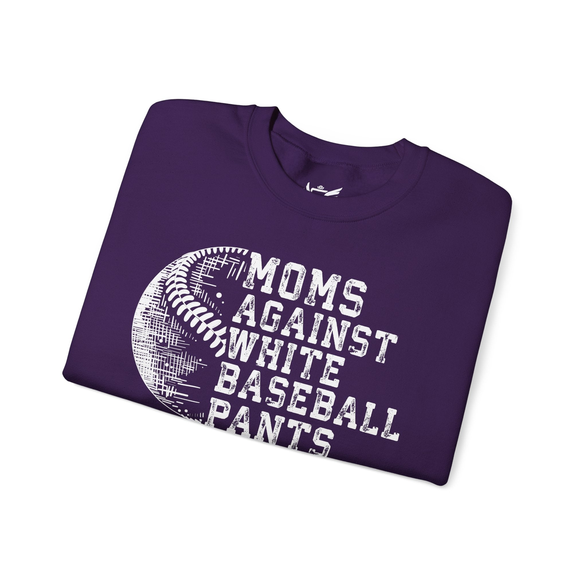 Mom's Against White Baseball Pants Heavy Blend™ Crewneck Sweatshirt
