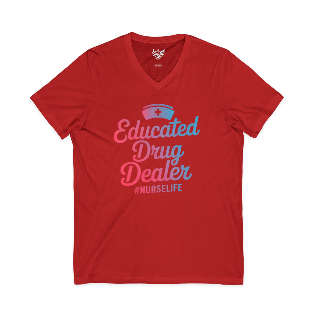 Educated Jersey Short Sleeve V-Neck Tee