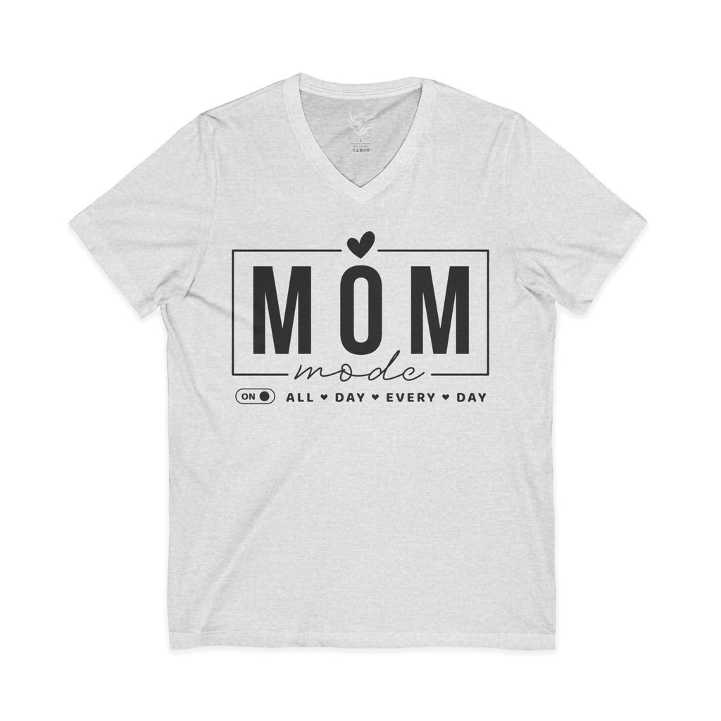 Mom Mode Jersey Short Sleeve V-Neck Tee