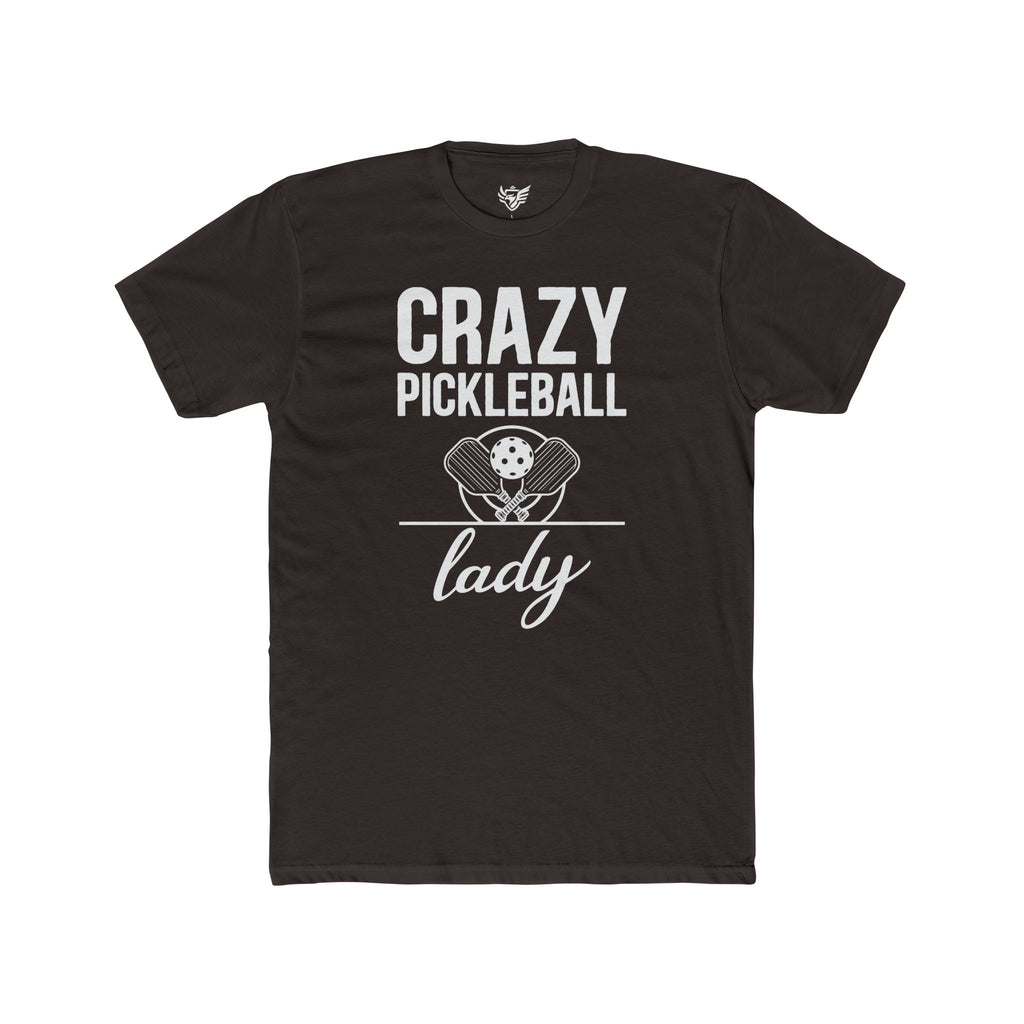 Crazy Pickleball Lady Cotton Crew Tee