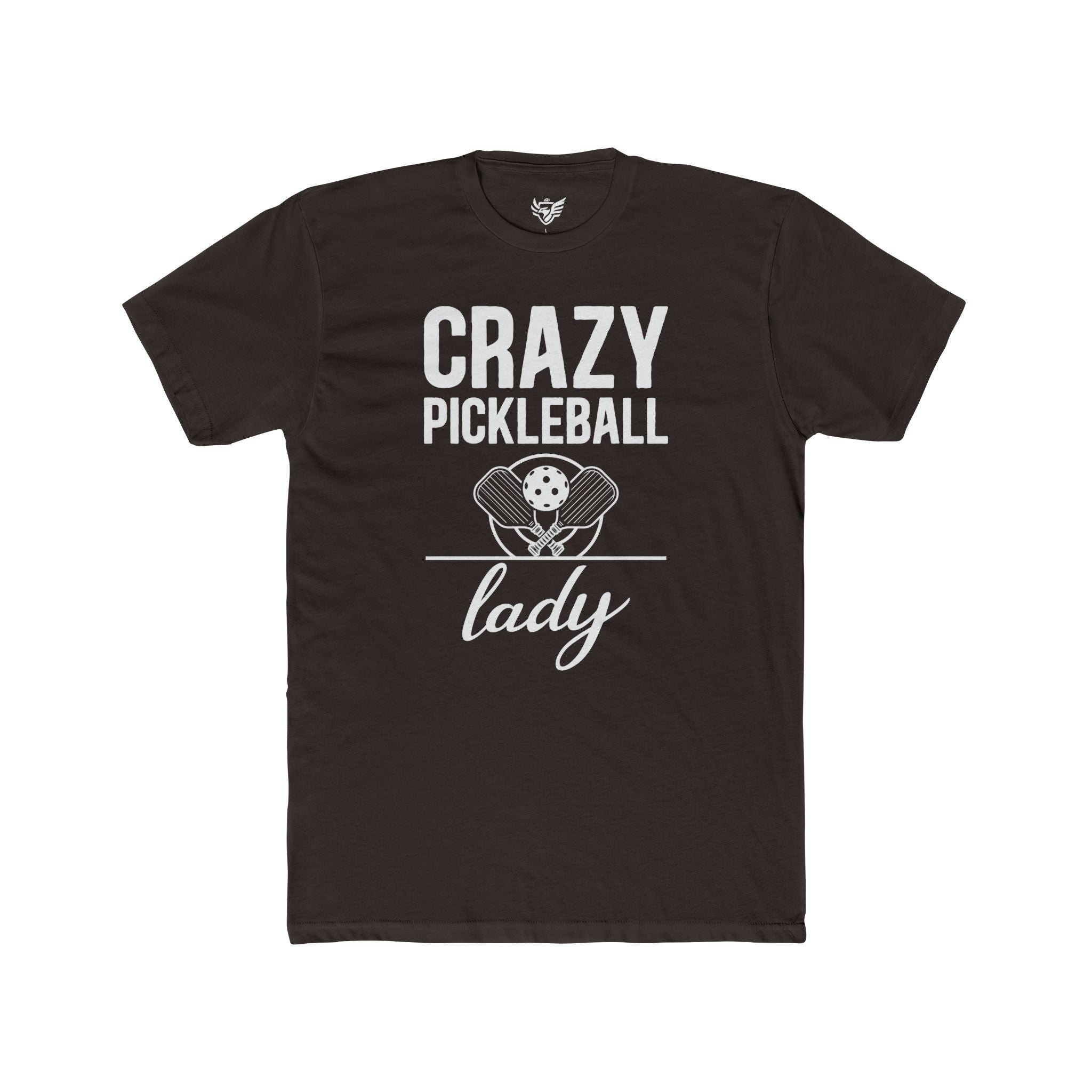 Crazy Pickleball Lady Cotton Crew Tee