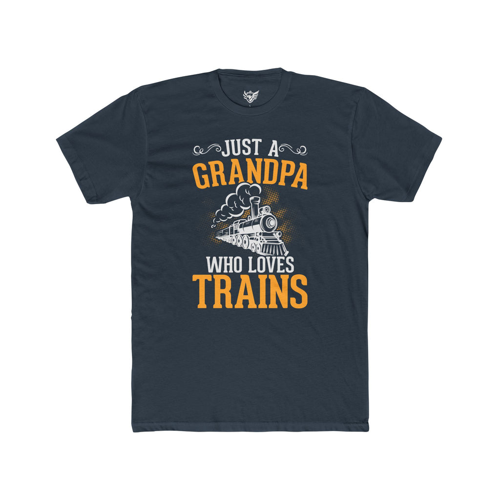 Train Lover Grandpa Cotton Crew Tee