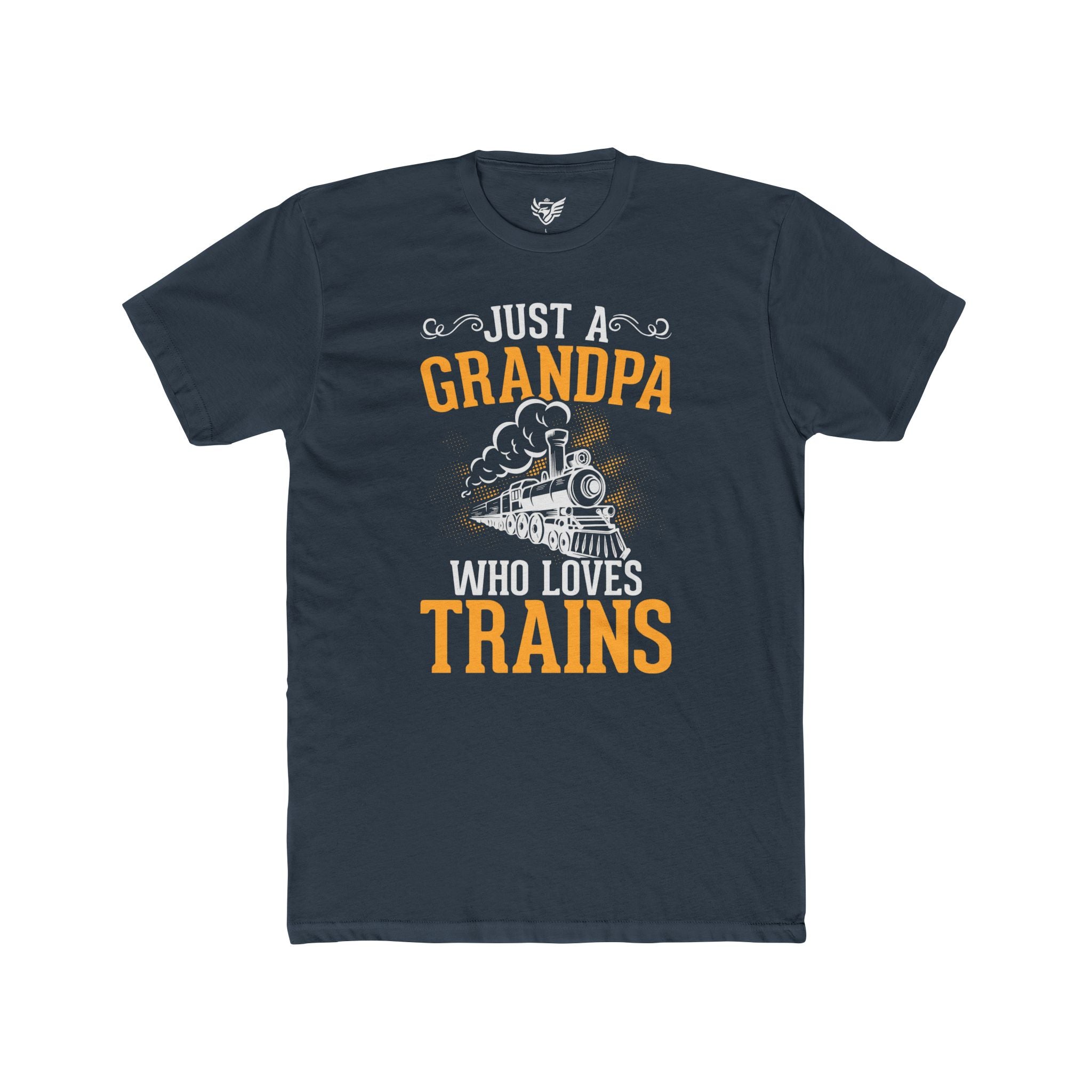 Train Lover Grandpa Cotton Crew Tee