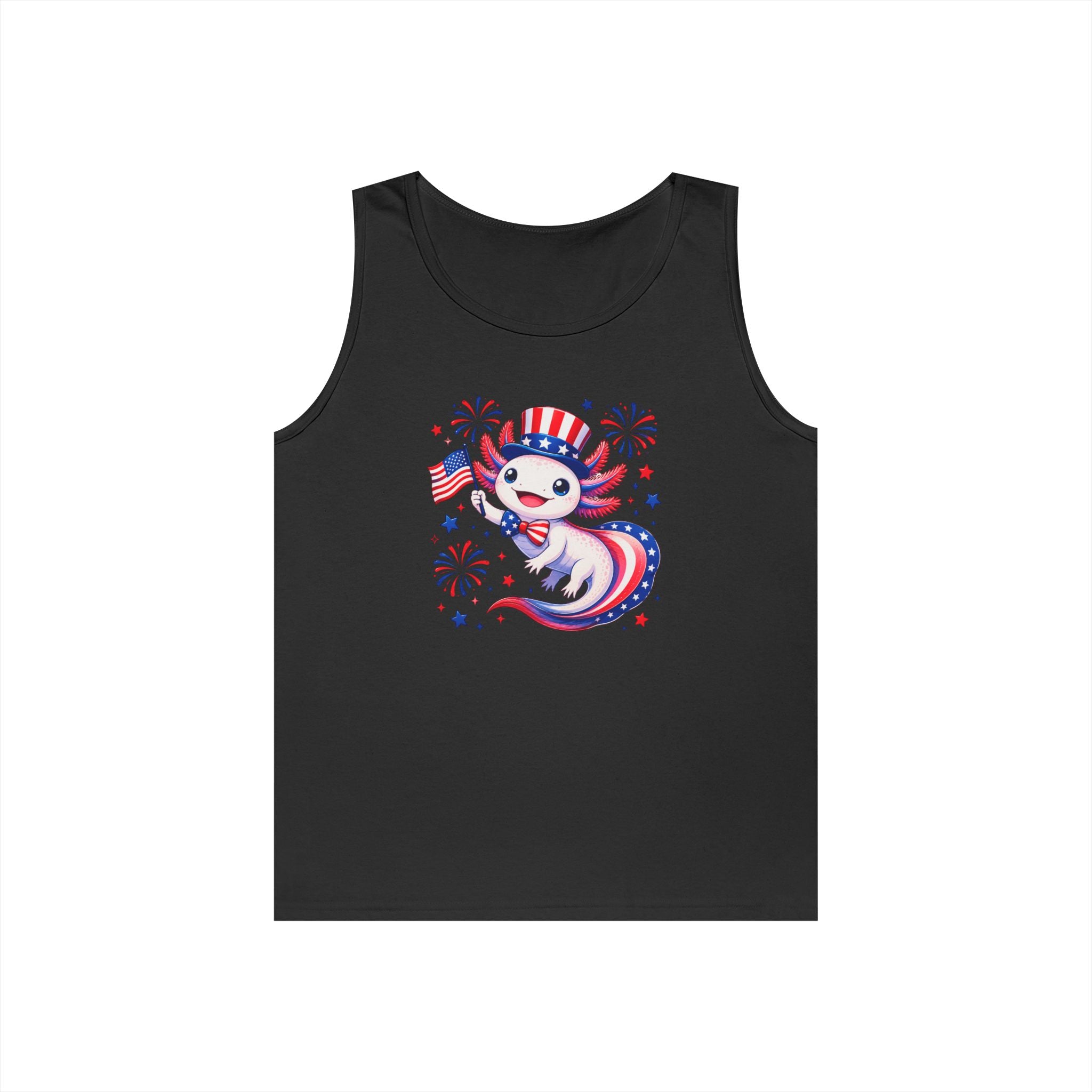 Patriotic Axolotl Heavy Cotton Tank Top