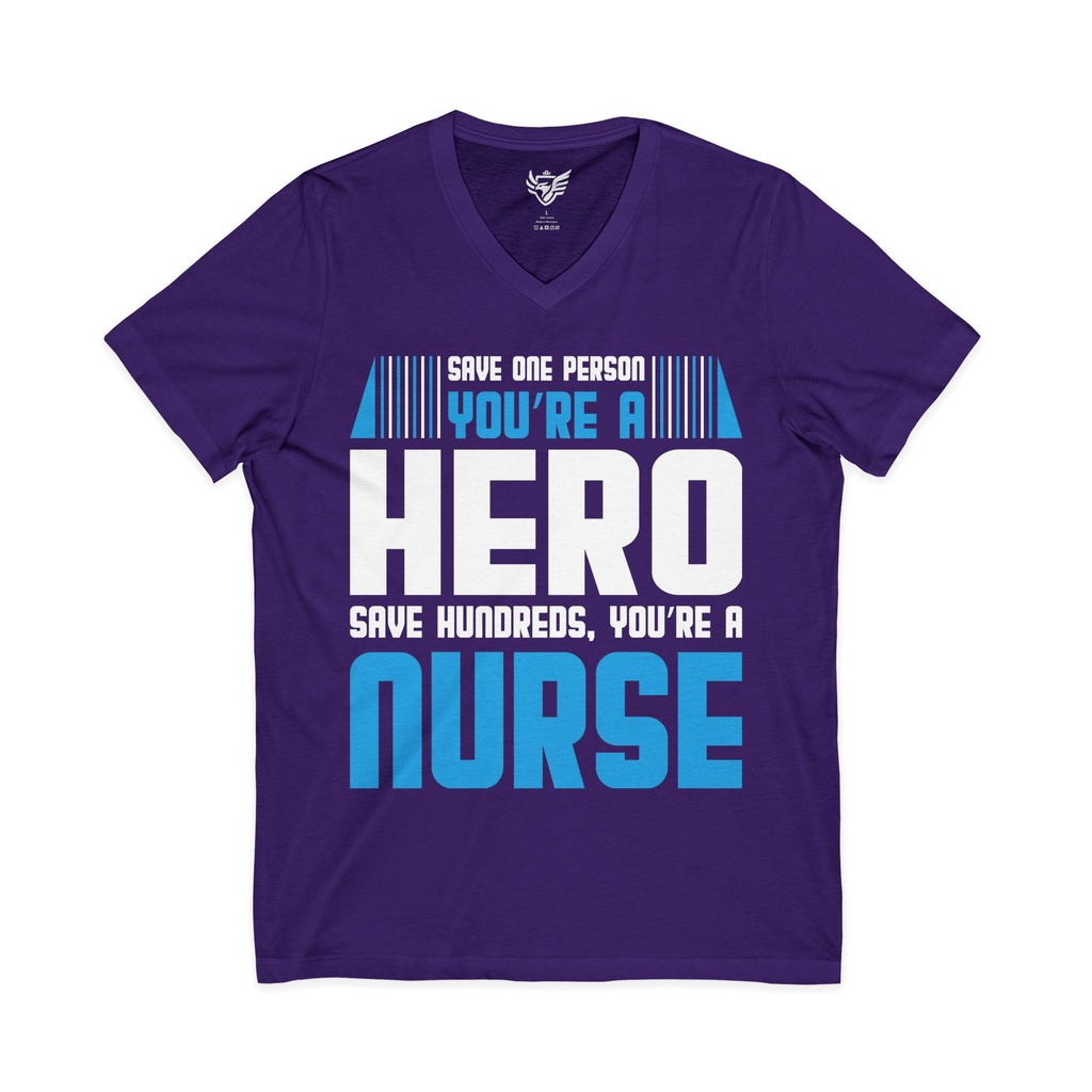 Nurses are Heros Jersey Short Sleeve V-Neck Tee