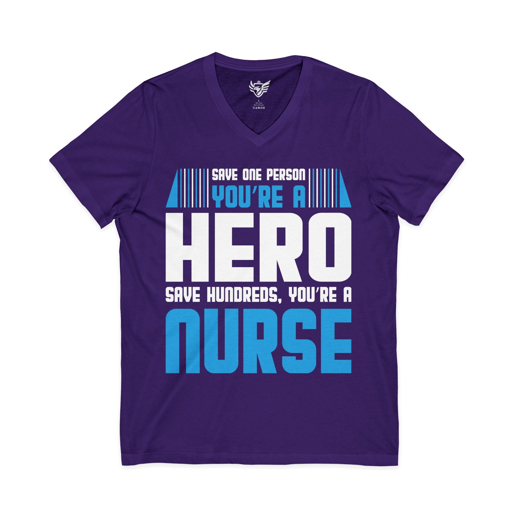 Nurses are Heros Jersey Short Sleeve V-Neck Tee