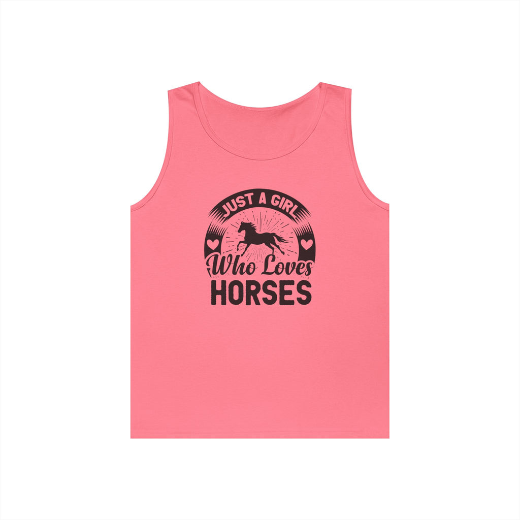 Just a Girl Who Loves Horses Heavy Cotton Tank Top