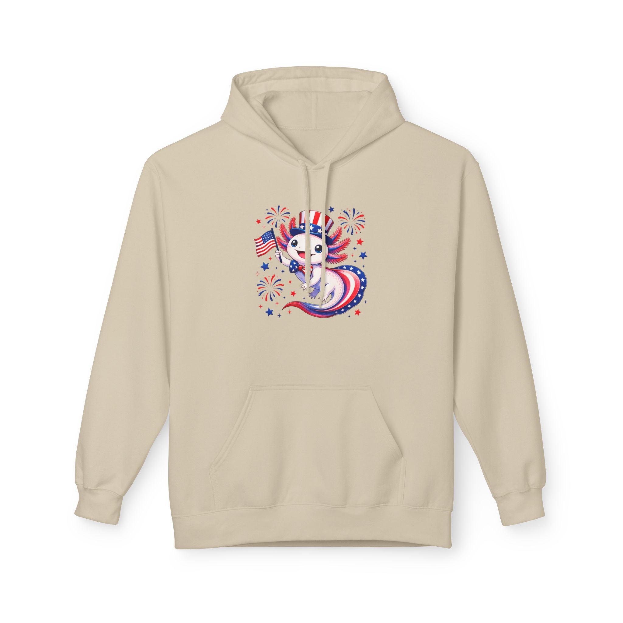 Patriotic Axolotl Midweight Softstyle Fleece Hoodie